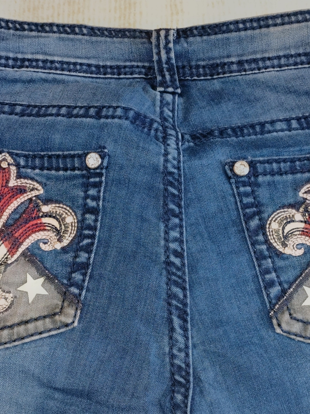 Reba Rhinestone Embellished Jeans Size 4 Western Style Bling Pockets - Picture 11 of 14